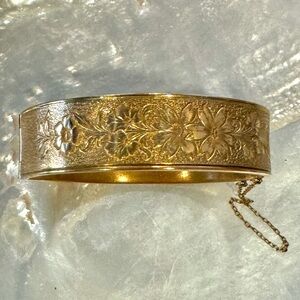 Antique Gold filled bangle bracelet signed 1933